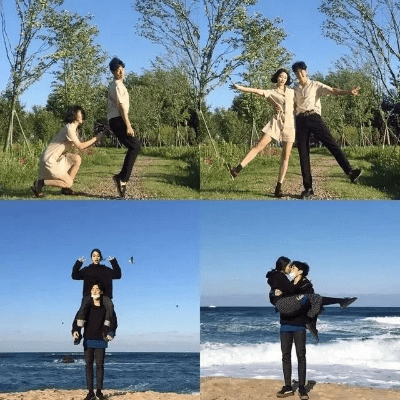 情侣拍照姿势大全图片唯美
