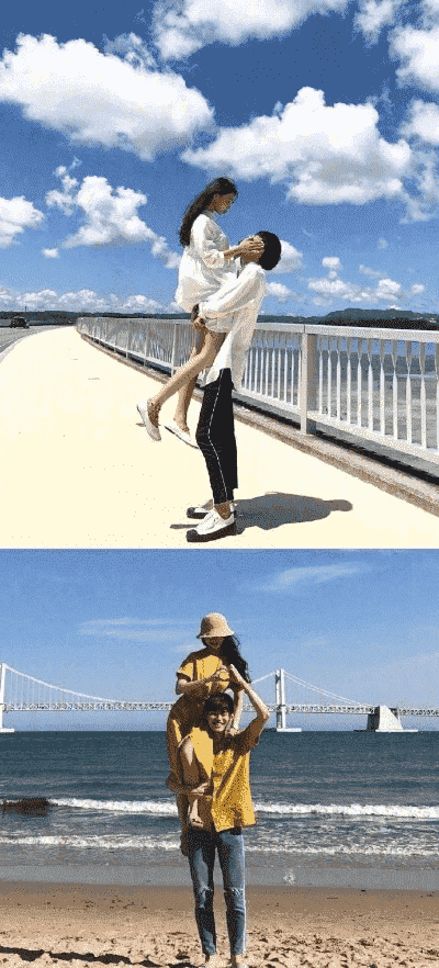情侣拍照姿势大全图片唯美